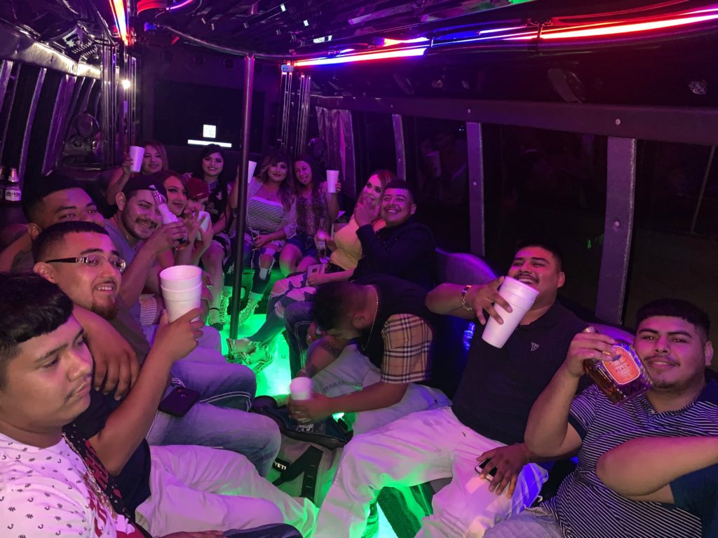 amazing night in a party bus