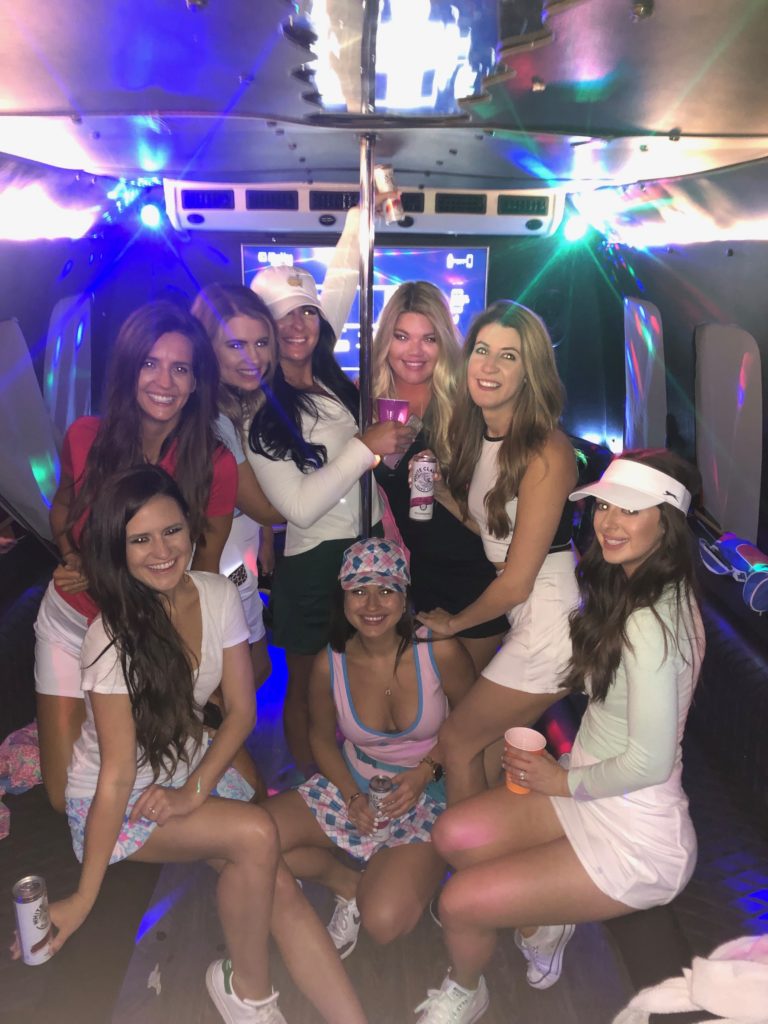 themed birthday in a party bus