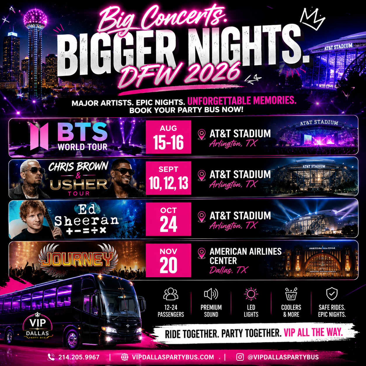 Concerts Coming to DFW in 2026